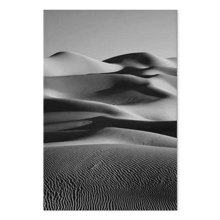 Layers of the desert - black and white, minimalistic landscape