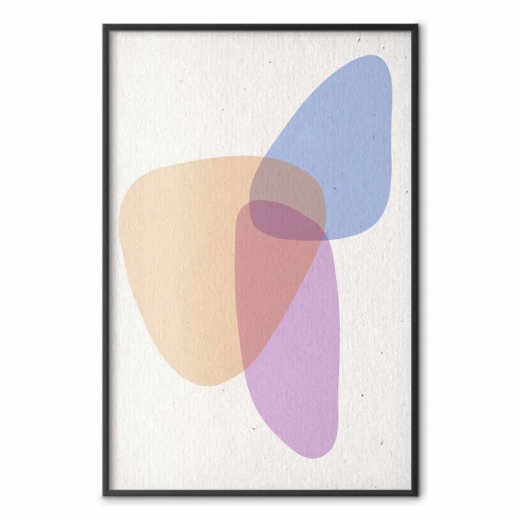 Common Part - abstraction in beige with colorful irregular forms