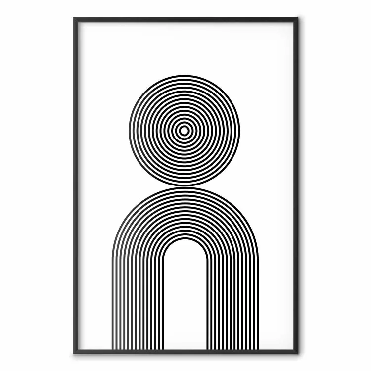Rhapsody - abstract lines with an illusion forming figures on a white background