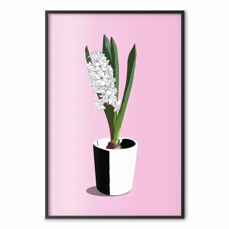 Floral Delicacy - plant in a pot on a pink pastel background