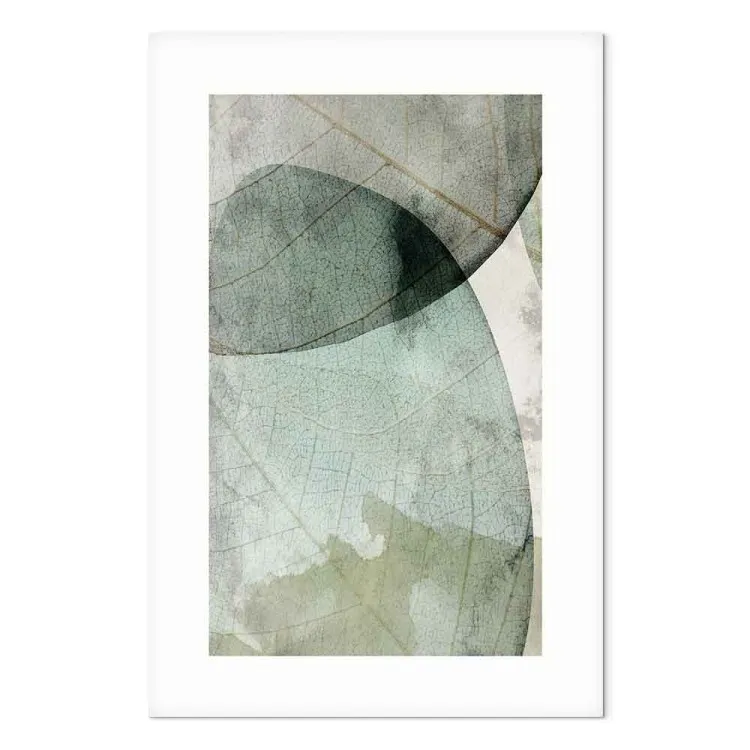 Two large leaves - abstract plant motifs on a beige background