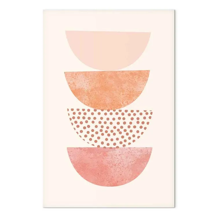 Pastel semi-circles - Abstraction in the style of boho with geometric colorful semi-circles in different patterns on a white background