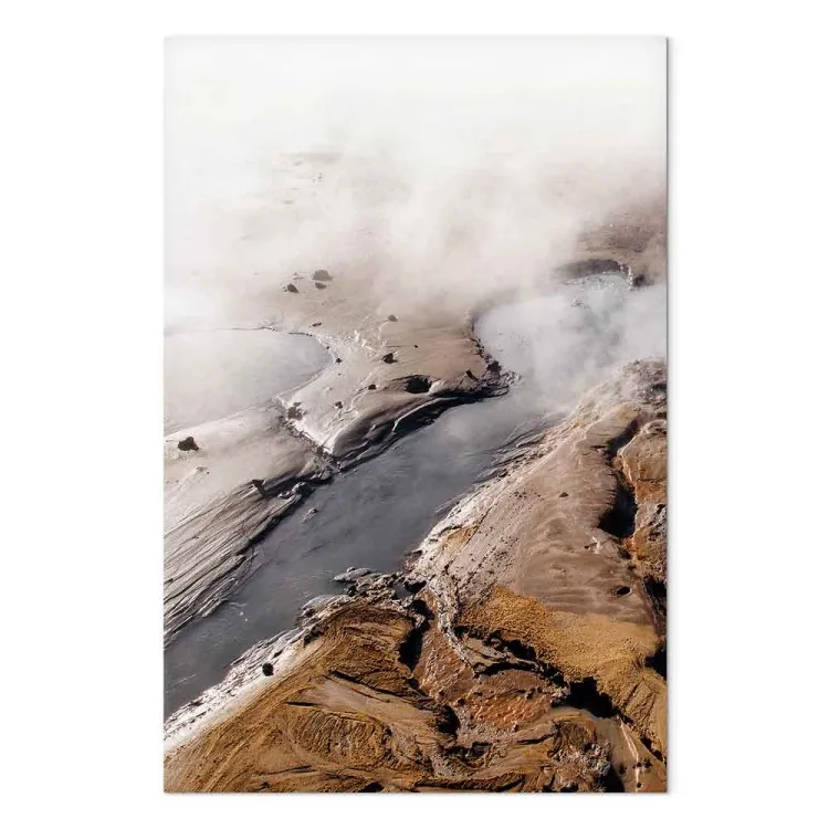 Hot Springs (1-piece) Vertical - landscape of misty terrain with water