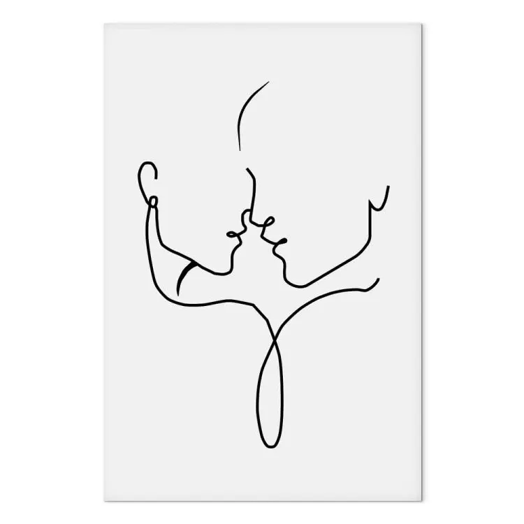 Shared Glance (1-piece) Vertical - line art of loving characters