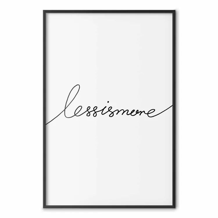 Less is more - black English text on a light gray background