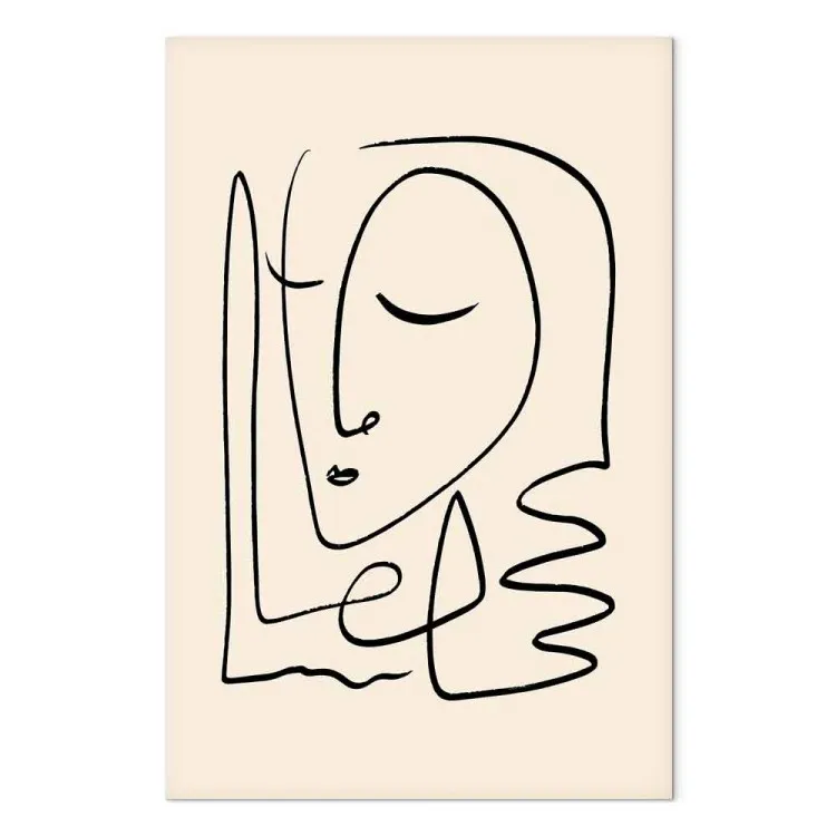 Lightness of Memories (1-piece) Vertical - face line art in boho style