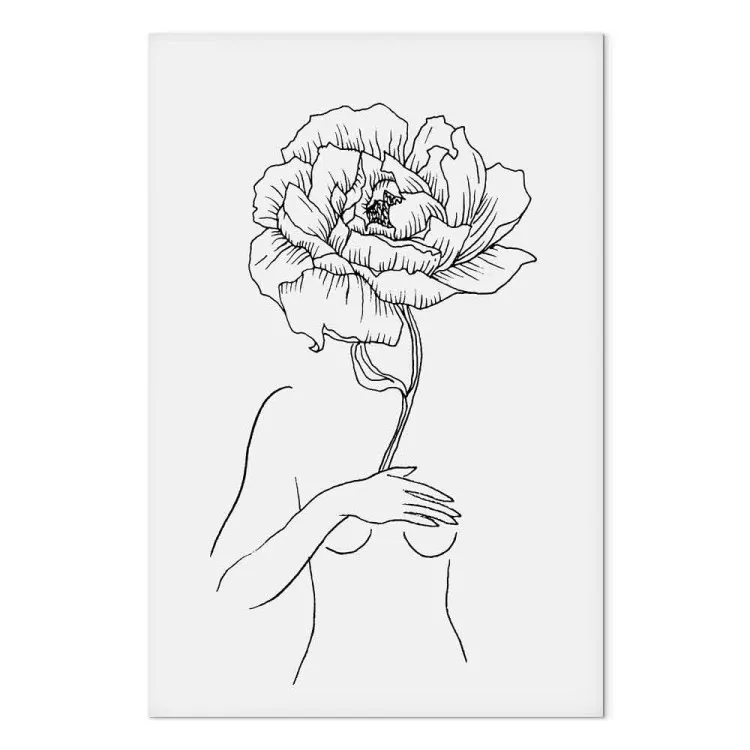 Sensual Blossom (1-piece) Vertical - line art of an abstract woman