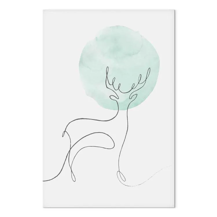 Moon Line (1-piece) Vertical - abstract lineart of a deer