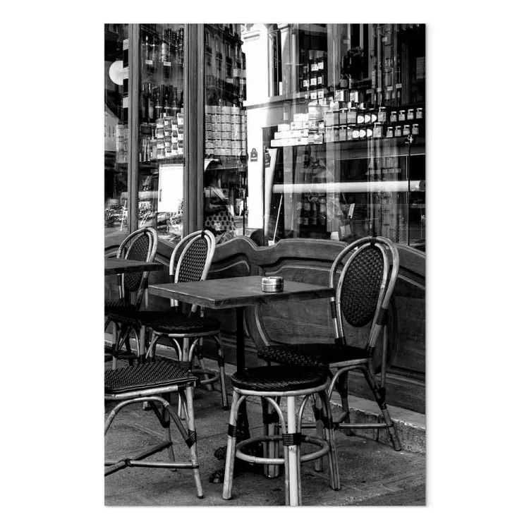 A cafe in Paris - a black and white photograph of French capital