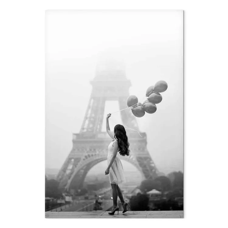 Stroll in the Wind (1-piece) Vertical - woman in Paris and balloons