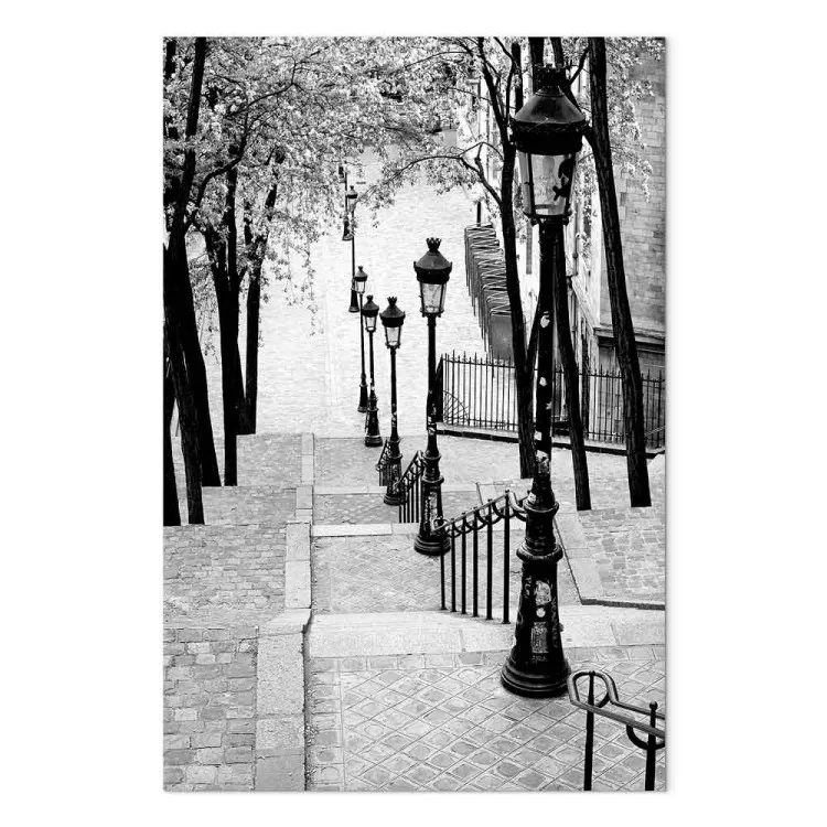 Montmartre (1-piece) Vertical - black and white sidewalks in Paris