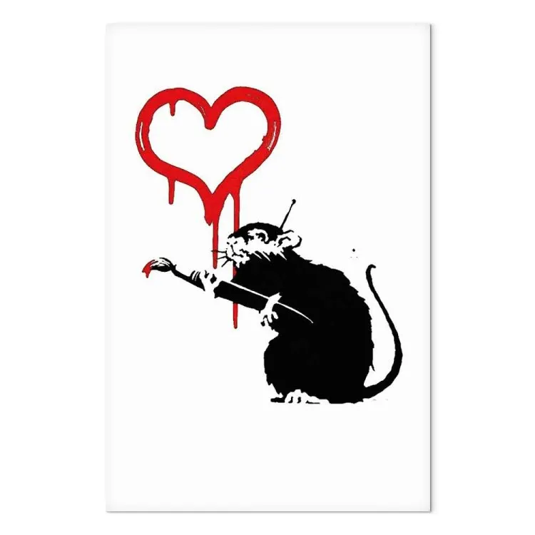 Love Rat (1-piece) Vertical - street art of a rat as a heart painter