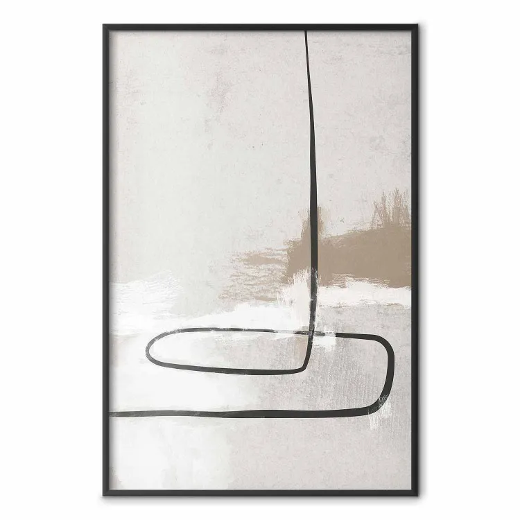 Simple Story - black patterns on a beige background in an abstract motif