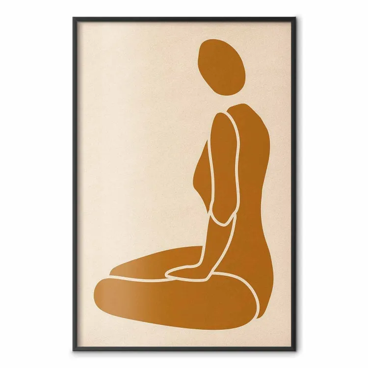 Slice of Femininity - abstract yellow figure silhouette on a light background