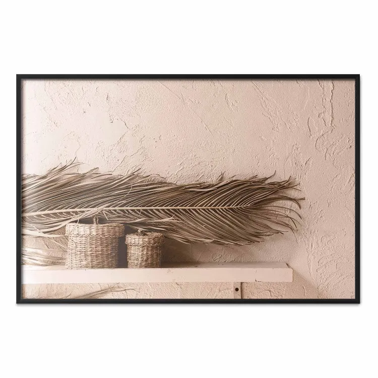 Moroccan Composition - palm leaf and baskets covering the wall