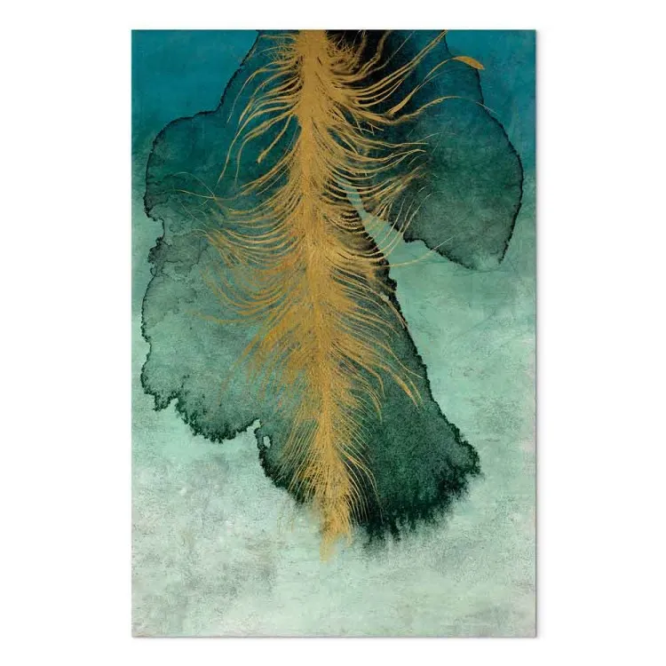 Celestial Composition (1-piece) Vertical - abstract leaf and feather