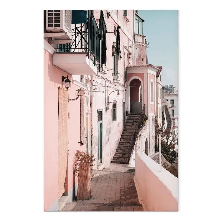 Architecture in Amalfi - a pastel building in Southern Italy