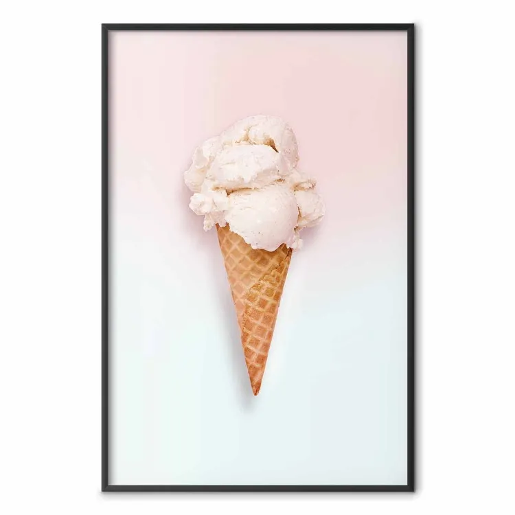 Sweet Treats - summer composition with ice cream cone on a colorful background