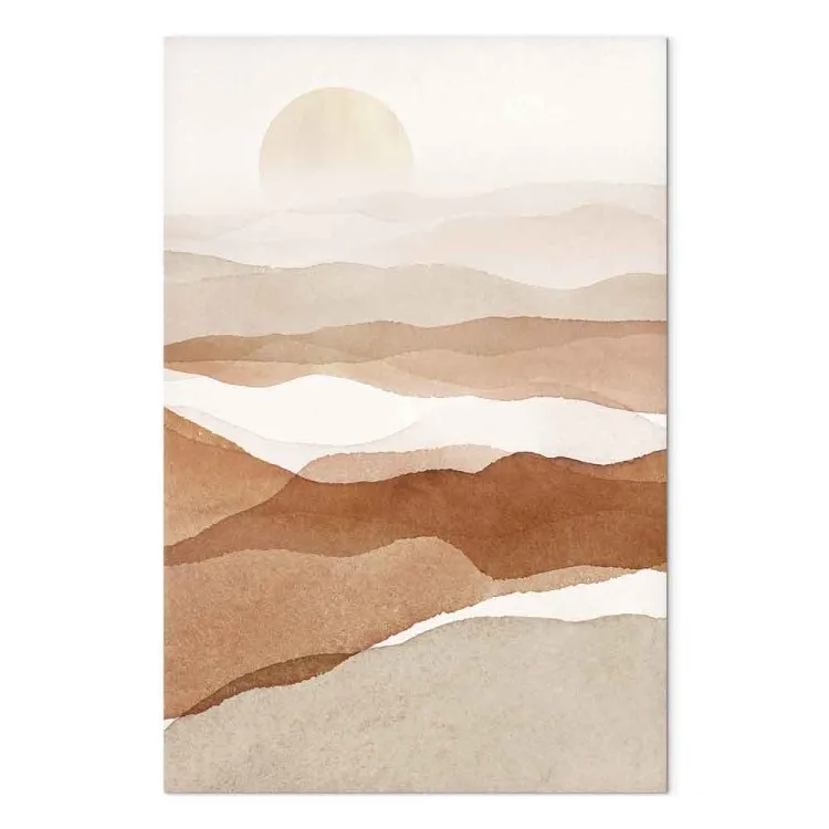Teaching sun over the desert - Abstract Landscape in Boho style
