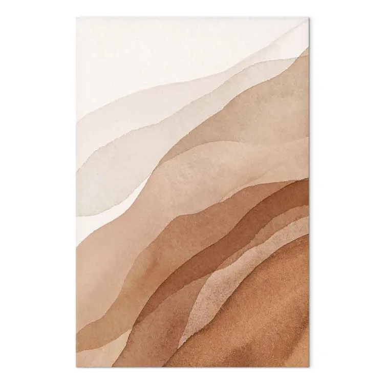 Brown-beige Waves - Modern Abstraction in Boho style