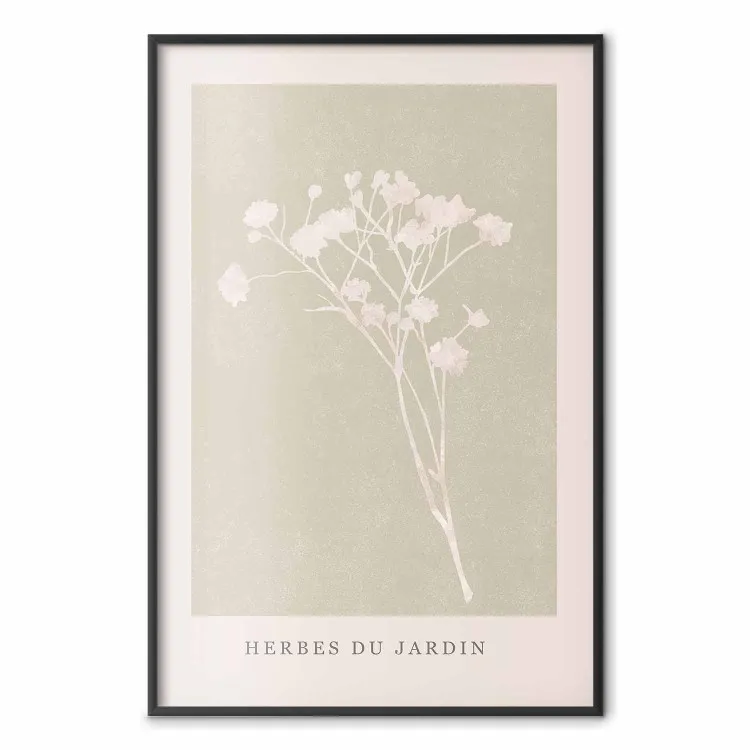 French Garden - bright botanical composition with French text
