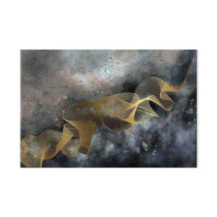 Linearity of Time (1-piece) Wide - golden abstraction and dark background