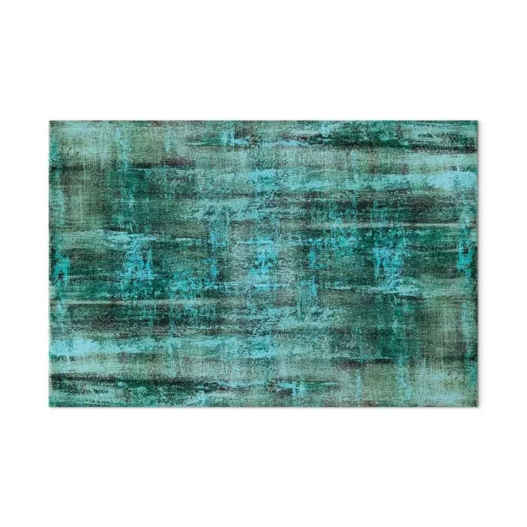Emerald Waves (1-piece) Wide - modern green abstraction