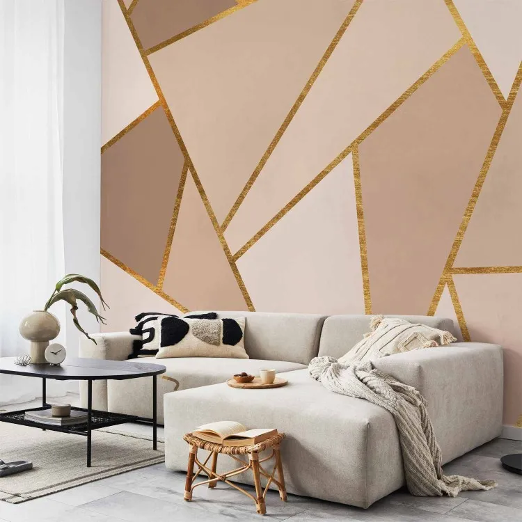 Brown geometry - composition depicting triangles and squares