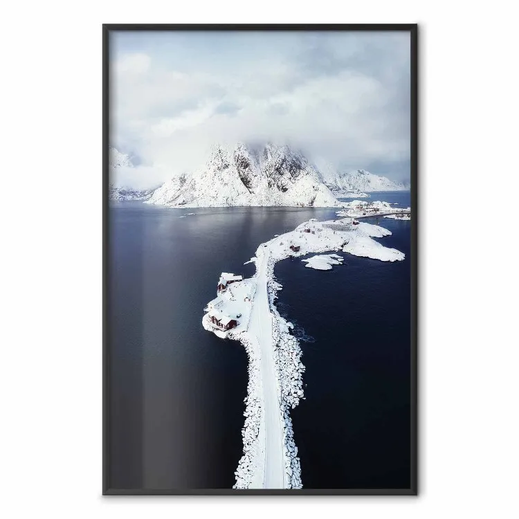 Quiet Haven - winter landscape of mountains against a clear sky with clouds
