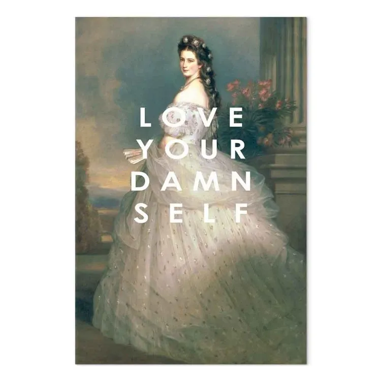Love Your Damn Self (1-piece) Vertical - woman figure and texts