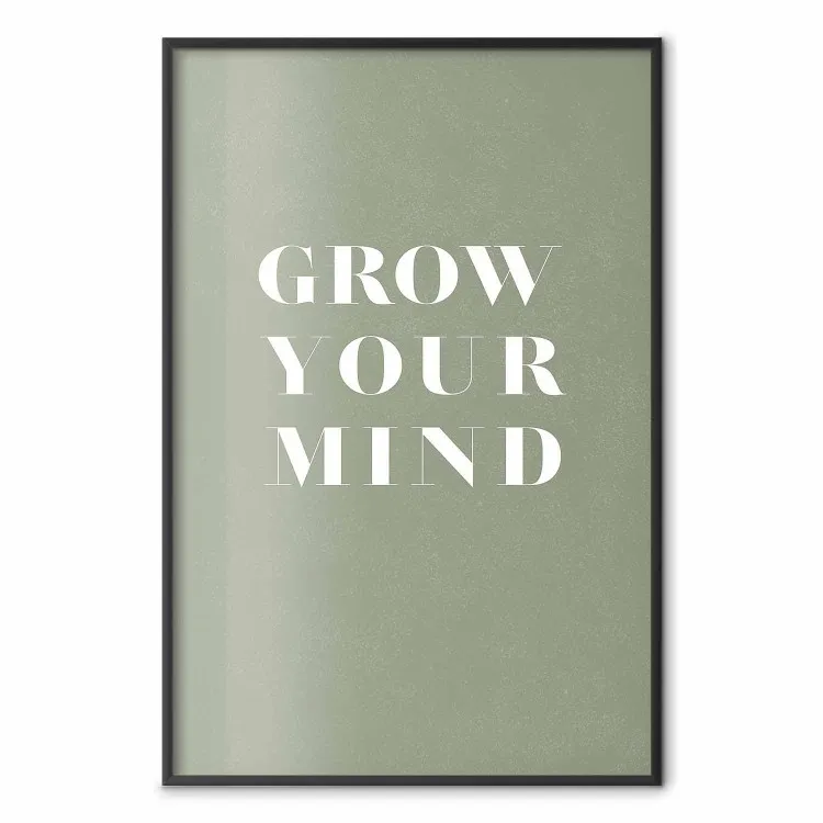 Grow Your Mind - English texts on a contrasting gray background