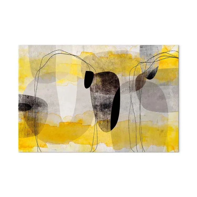 Abstraction (1-piece) - geometric composition in yellow and black