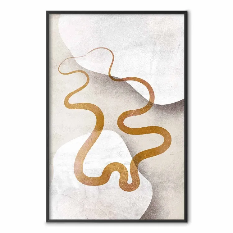 Wavy Ribbon - Orange Shape on White and Beige Backgrounds