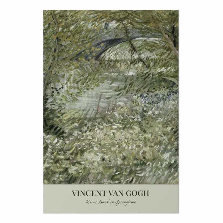 Van Gogh Reproduction - The Riverside in Spring in Shades of Green