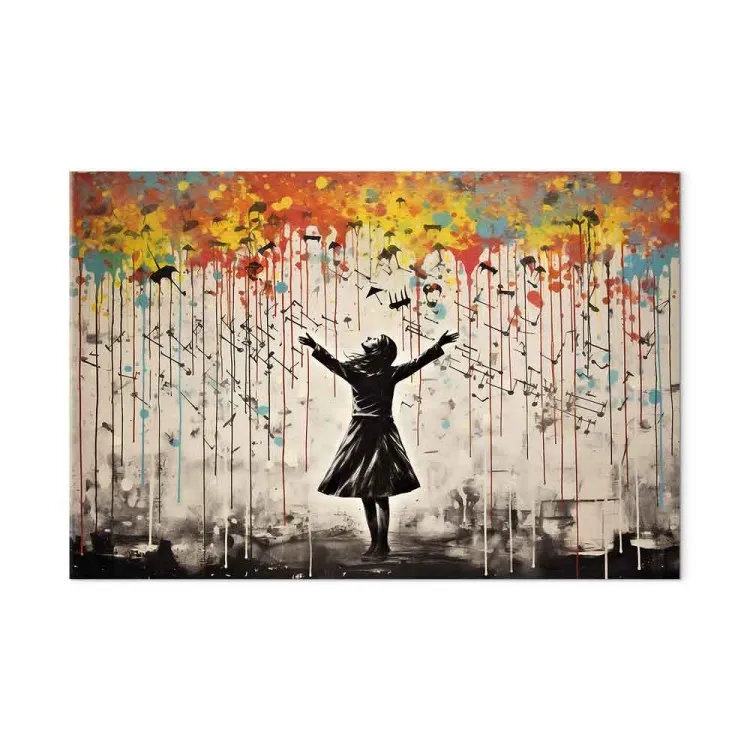 Rain Song - Colorful Graffiti Inspired by Banksy
