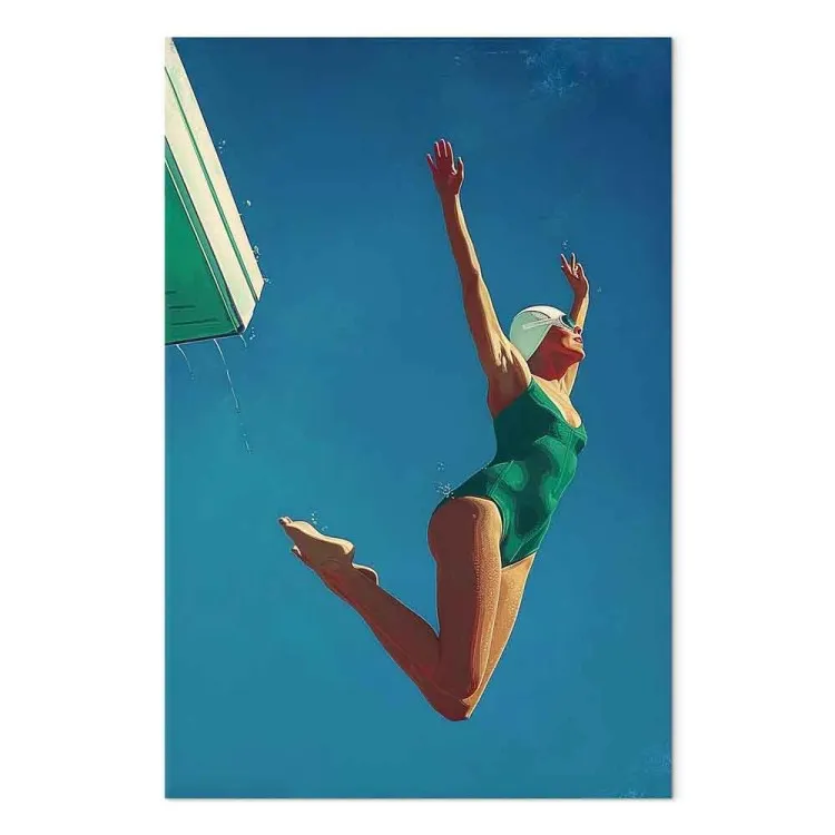 Aerial Euphoria - Woman Jumping off Diving Board Against the Sky