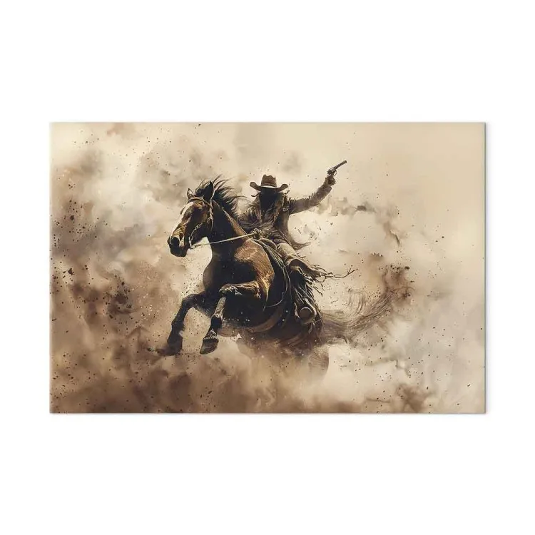 Wild Gallop - Cowboy Riding Fast with Gun Drawn