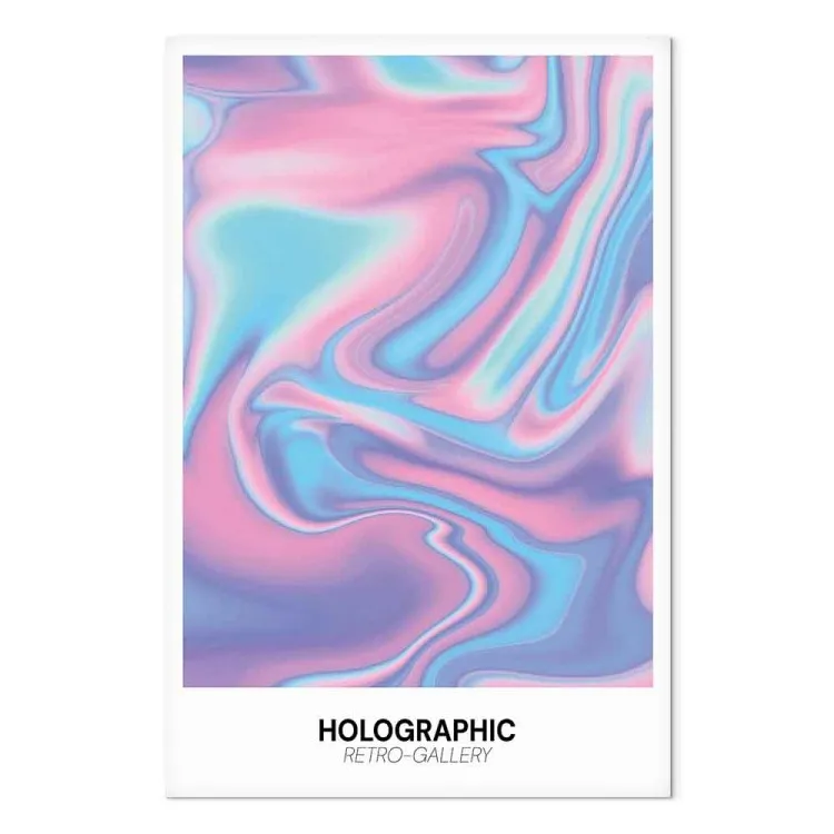 Holo-Dream - Rainbow Waves and Gradients in Retro Style on White Background